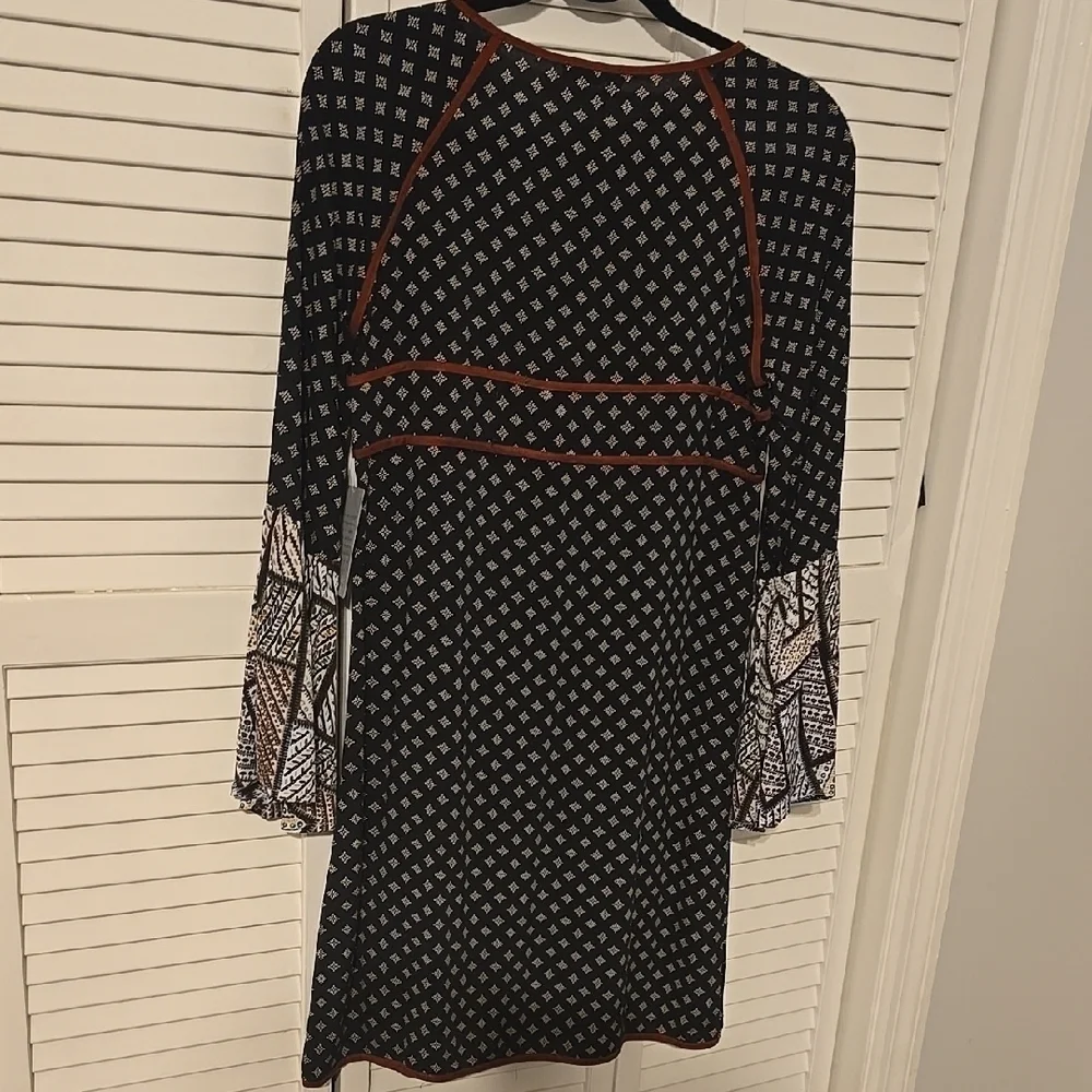 THML Patchwork Boho Dress | Bell Sleeve | NWT | Size S - Picture 4 of 5